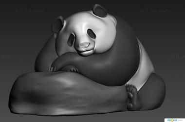 Statuette (Panda on a rock, STK_0248) 3D models for cnc